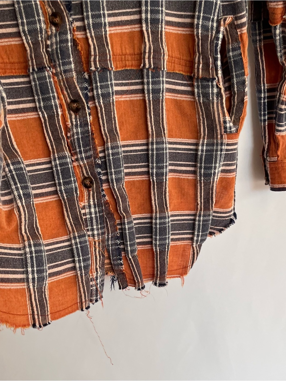 Oli & Hali Orange and Black Plaid Button-Up Shirt - Picture 5 of 13
